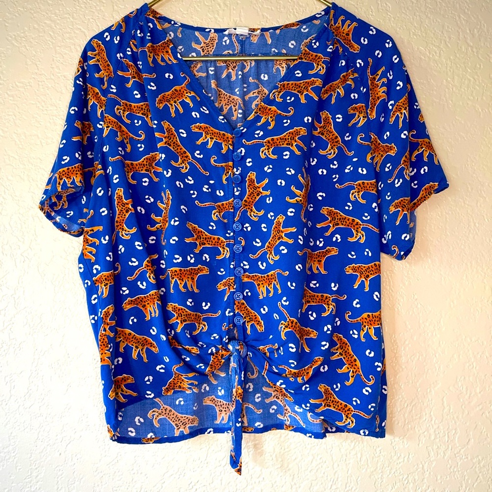 Beach Lunch Lounge Top Leopard Print 🐆
